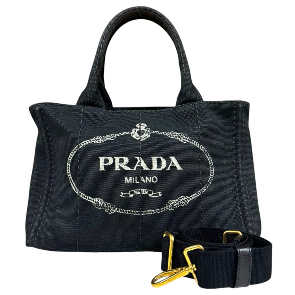 PRADA プラダ カナパ ショルダーバッグ キャンバス ブラック