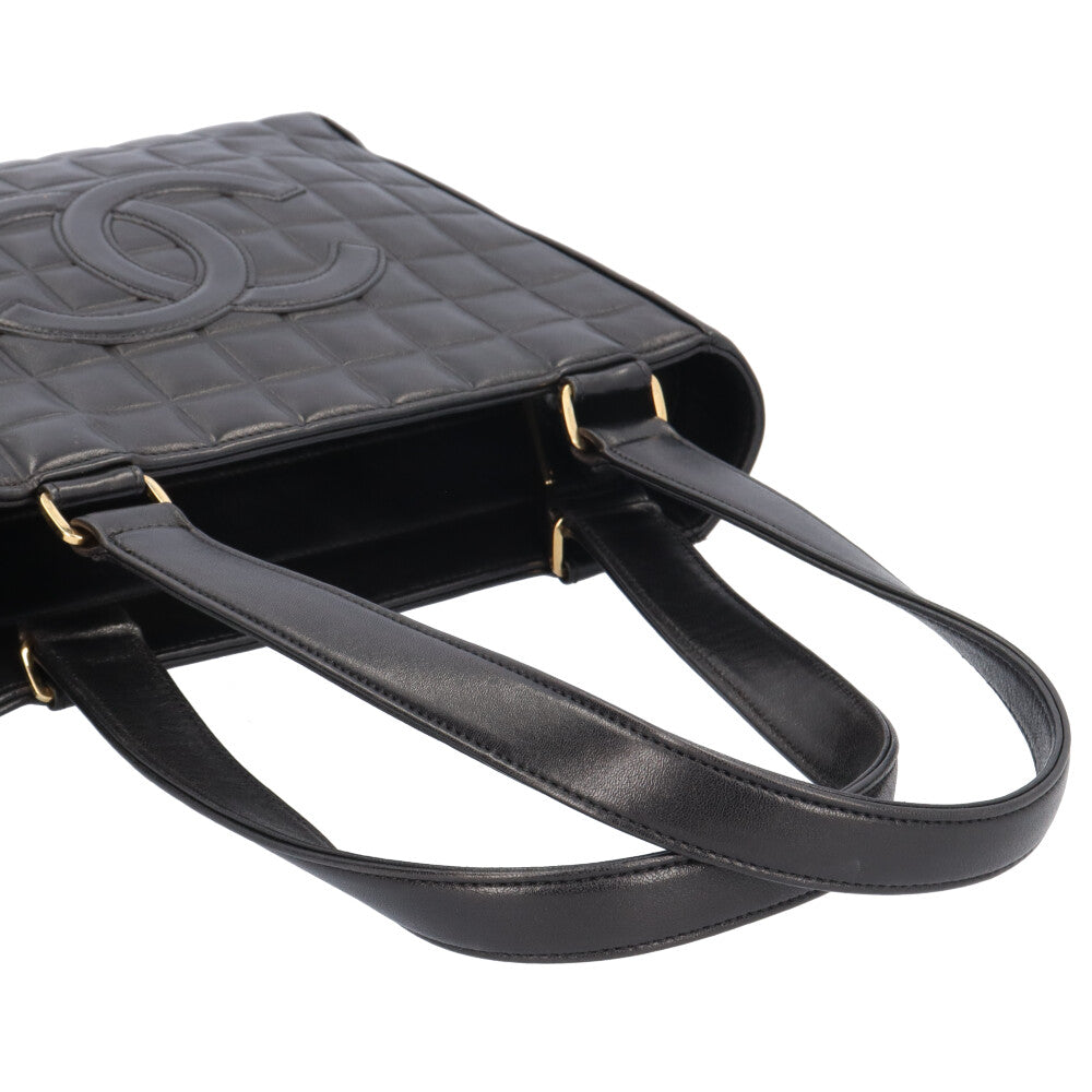 CHANEL シャネル チョコバー ショルダーバッグ ラムスキン ブラック