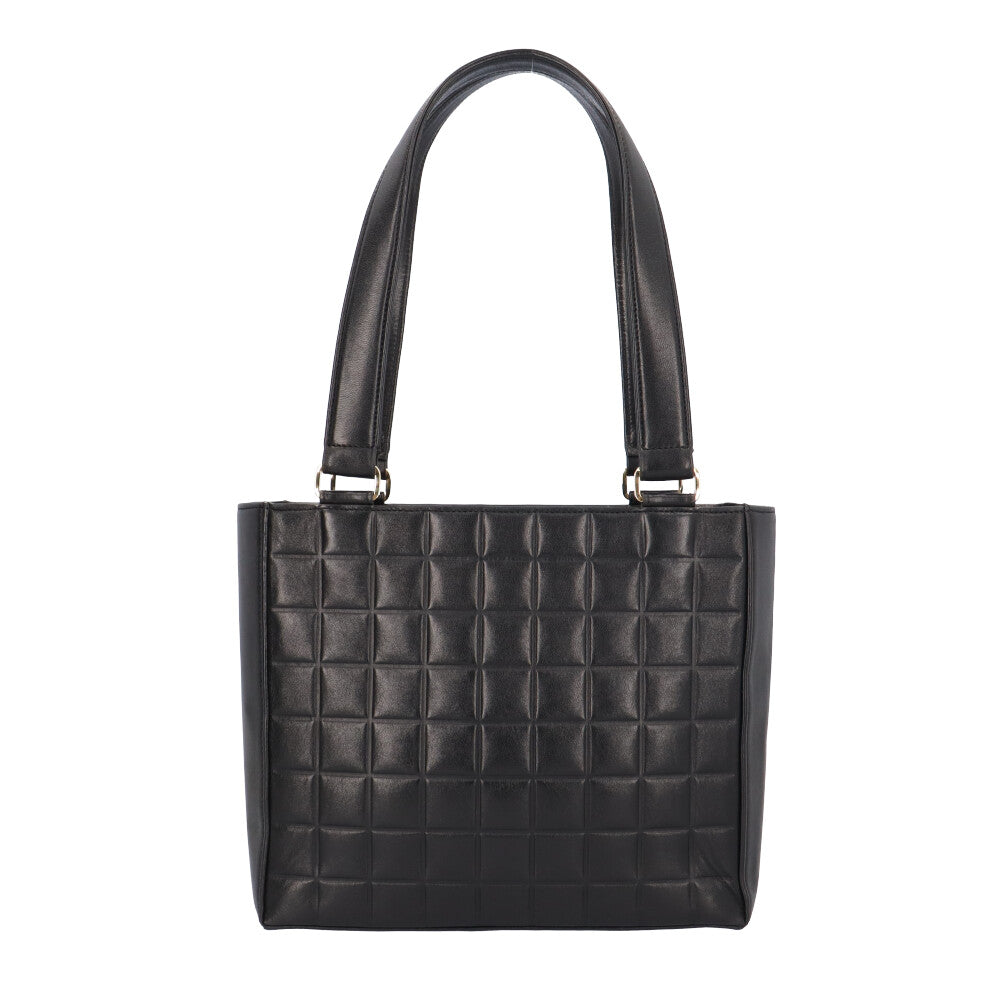 CHANEL シャネル チョコバー ショルダーバッグ ラムスキン ブラック