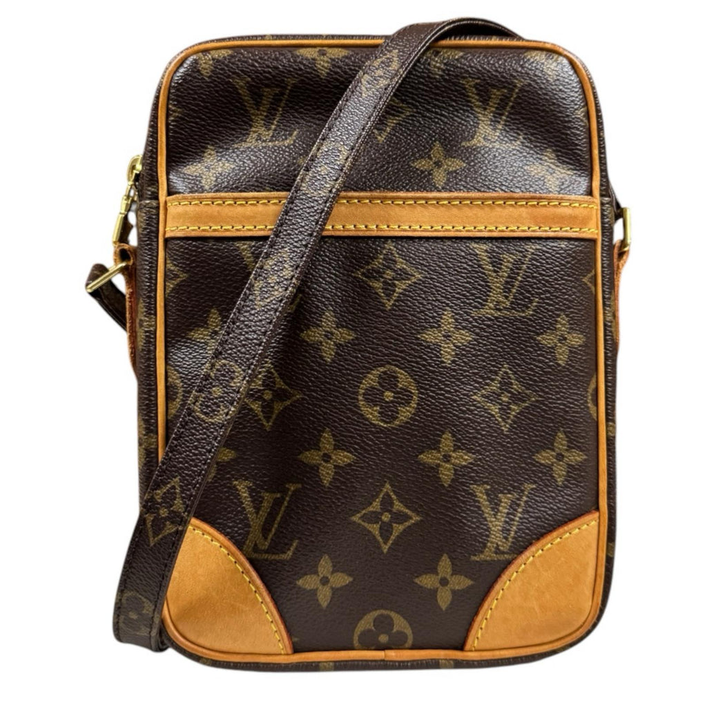 LOUIS VUITTON Danube Monogram Shoulder Bag Monogram Canvas Brown