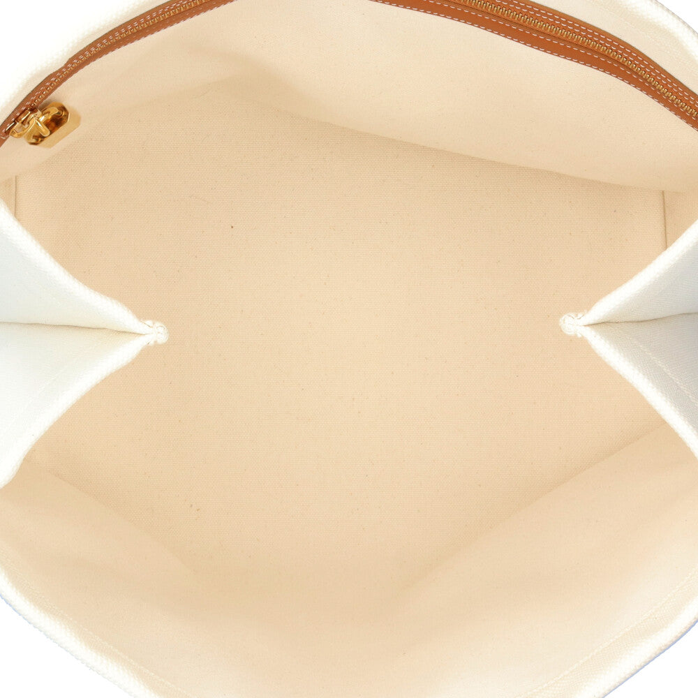 CELINE セリーヌ ホリゾンタルカバ トートバッグ キャンバス ホワイト