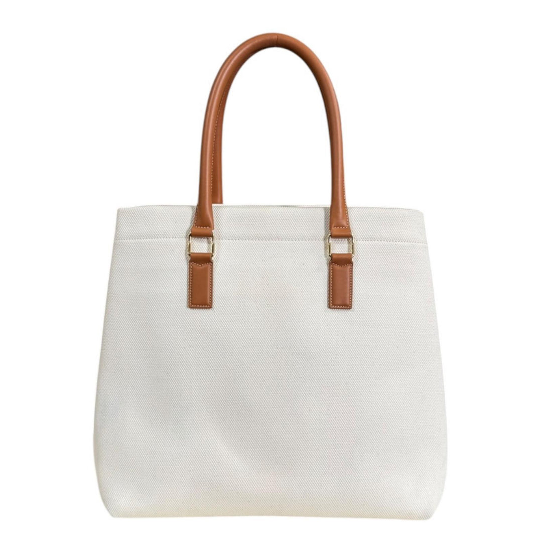 CELINE セリーヌ ホリゾンタルカバ トートバッグ キャンバス ホワイト
