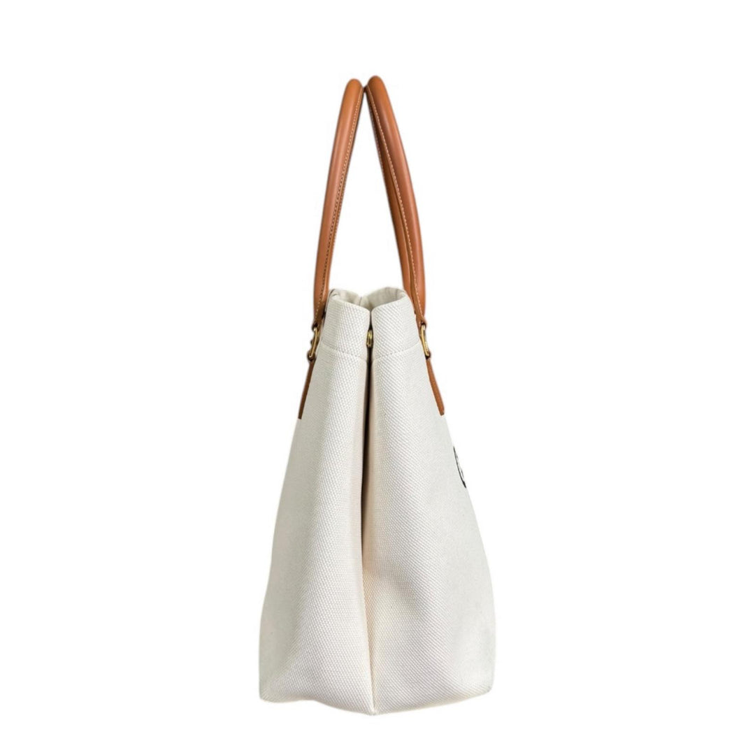 CELINE セリーヌ ホリゾンタルカバ トートバッグ キャンバス ホワイト