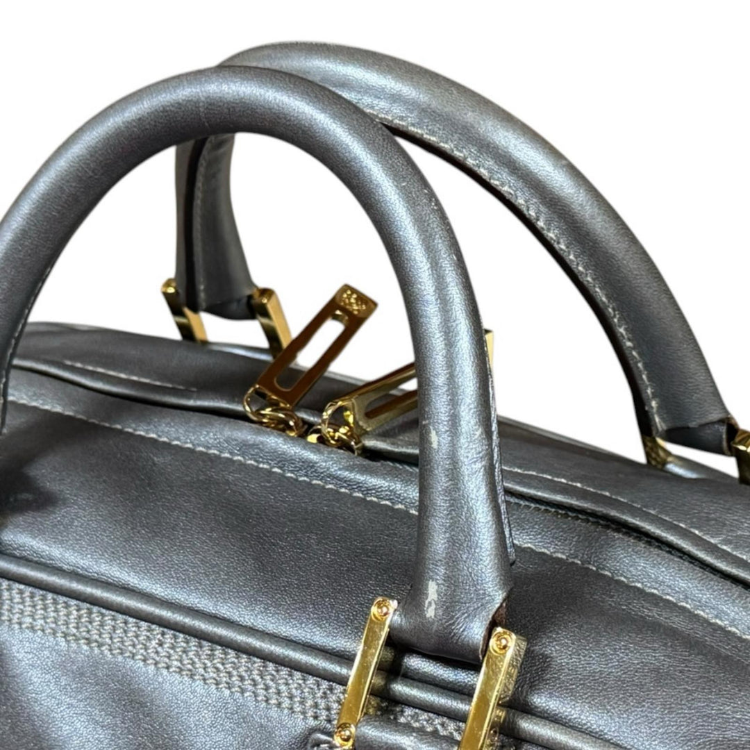 LOEWE ロエベ アマソナ28 アナグラムロゴ ハンドバッグ レザー グレー