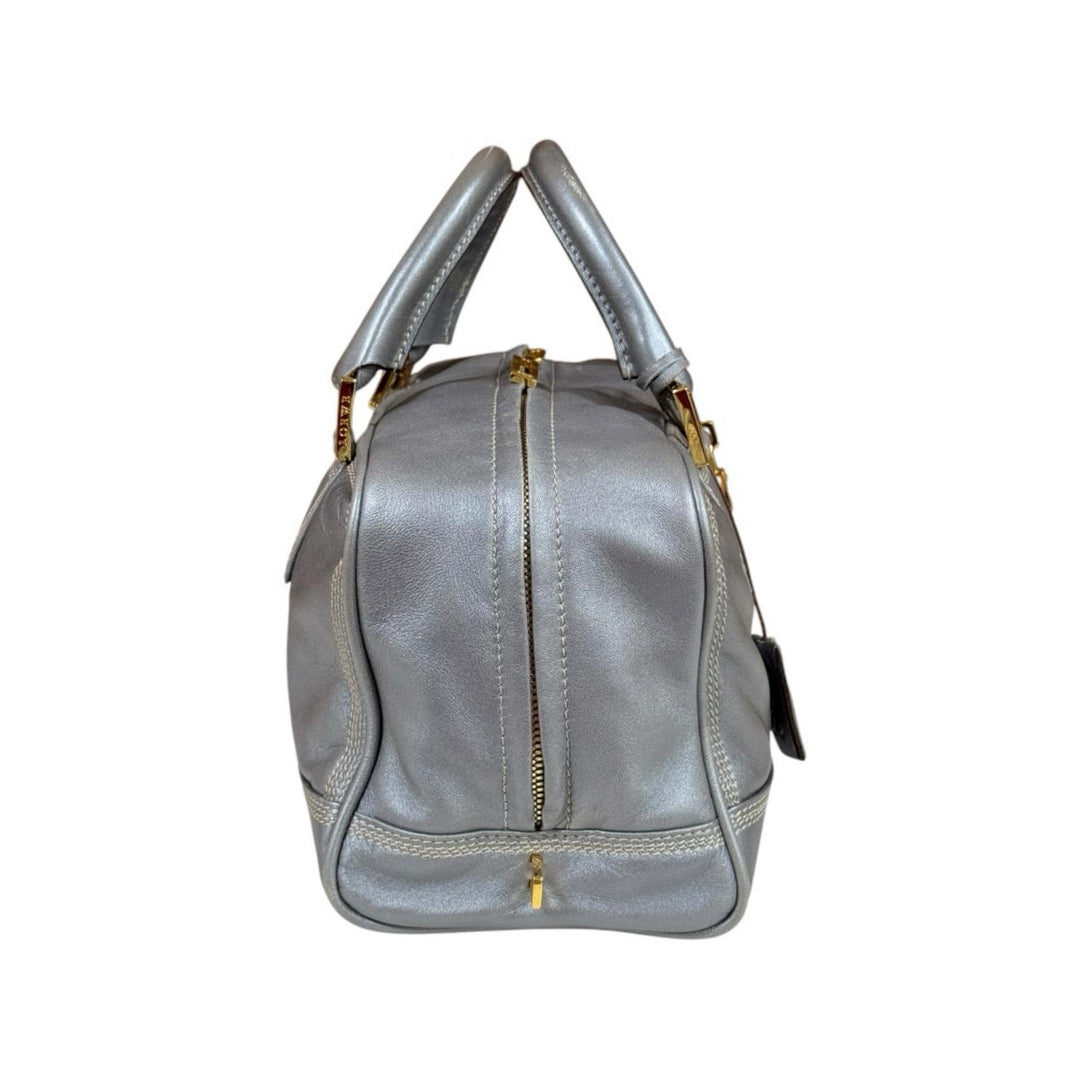 LOEWE ロエベ アマソナ28 アナグラムロゴ ハンドバッグ レザー グレー