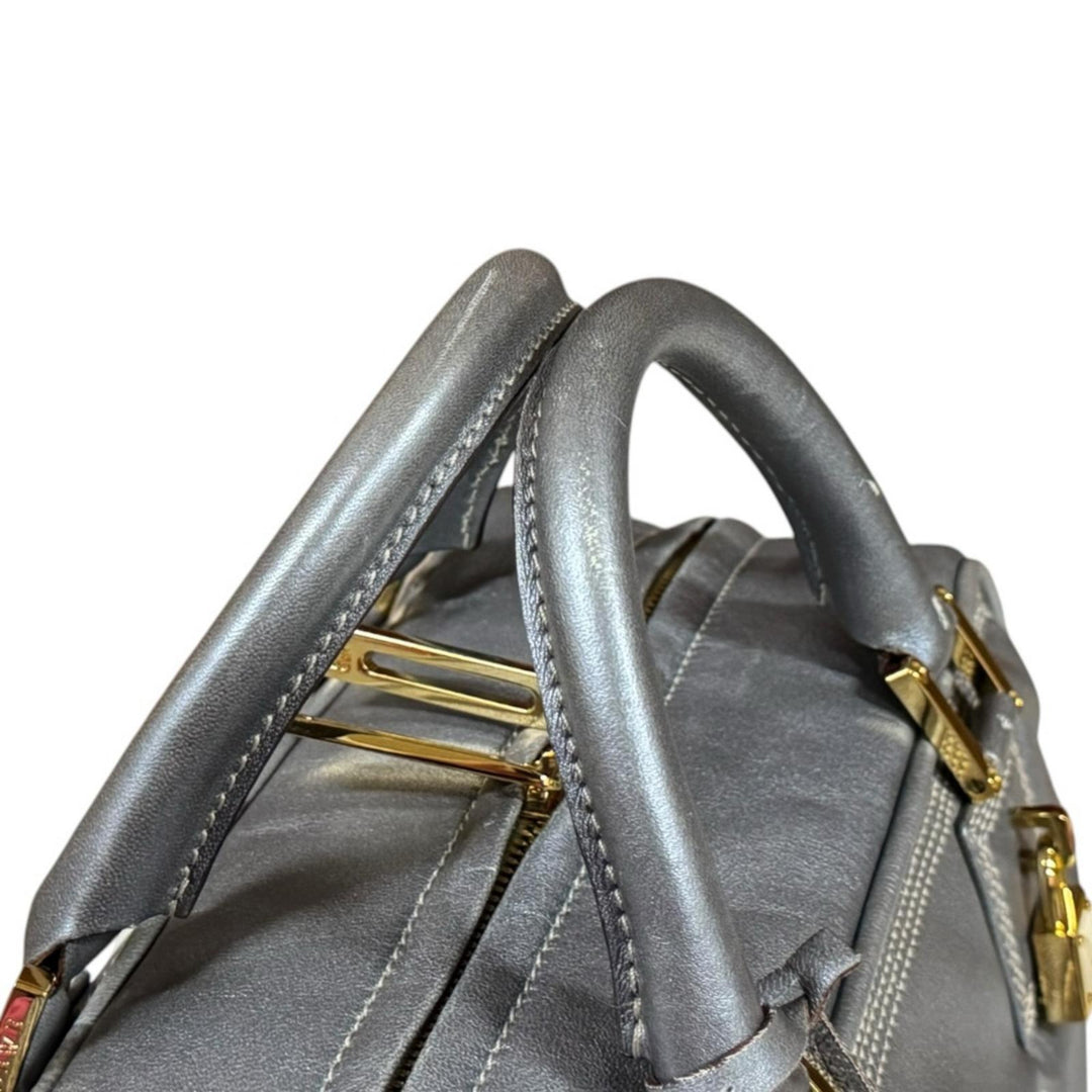 LOEWE ロエベ アマソナ28 アナグラムロゴ ハンドバッグ レザー グレー