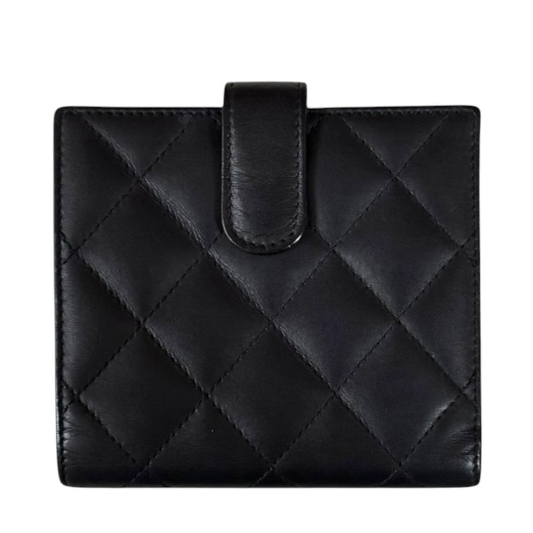 ◇シャネル◇レザー/カンボン/ジップ/コンパクトウォレット/二つ折り財布 CHANEL シャネル カンボン 二つ折り財布 レザー レディース 中古