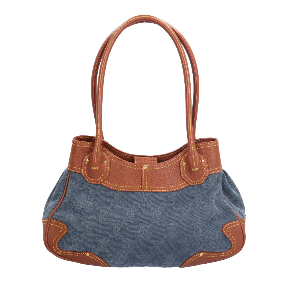 CELINE セリーヌ パリマカダム ショルダーバッグ デニム ブルー