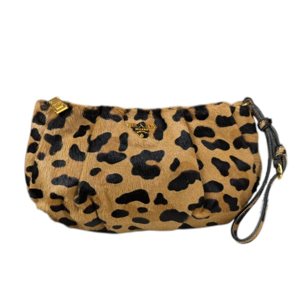 PRADA ヒョウ柄ポーチ CAVALLINO PRADA プラダ レオパード柄 ポーチ ハラコ レディース 中古 – 【公式