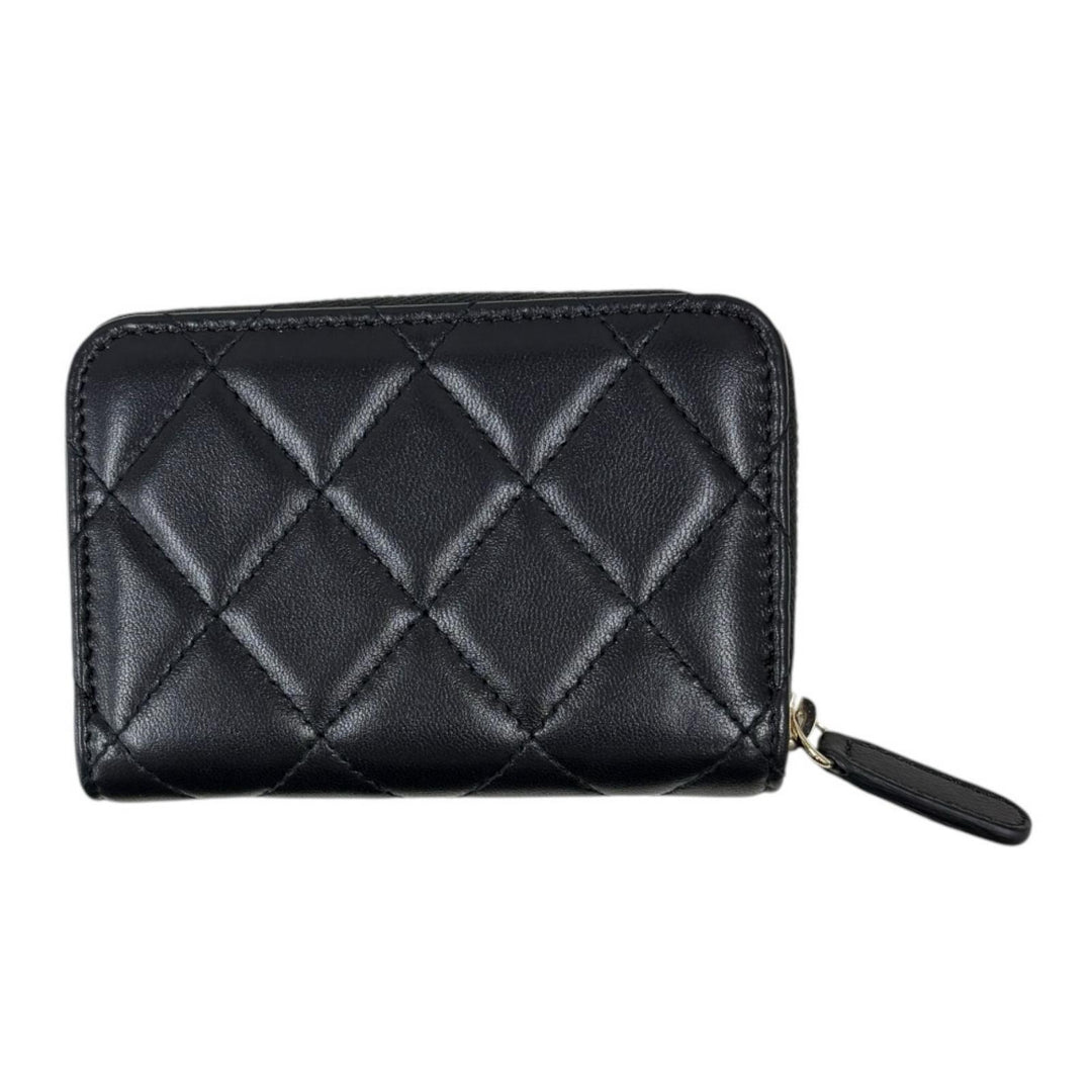 CHANEL シャネル カメリア マトラッセ カードケース ラムスキン