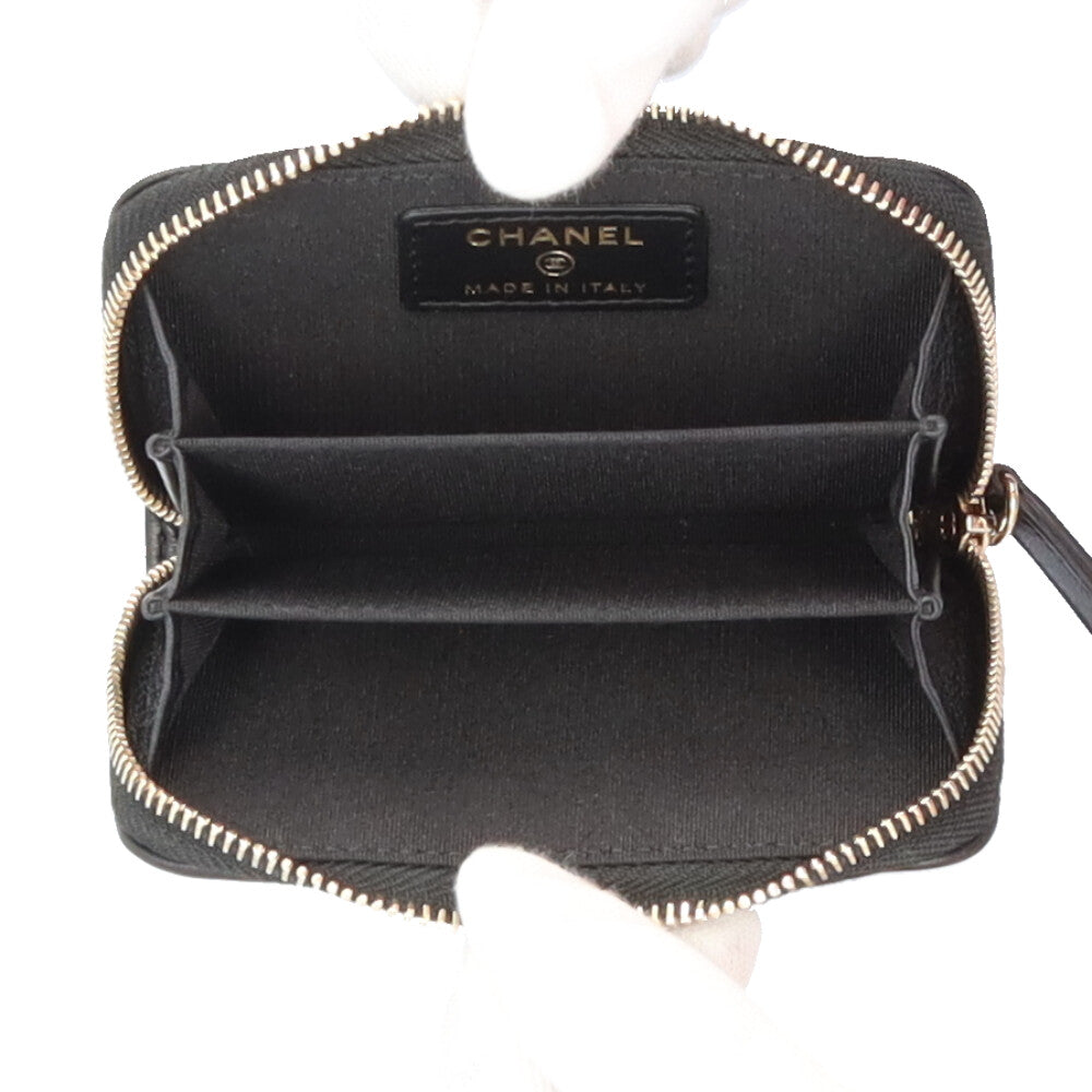 CHANEL シャネル カメリア マトラッセ カードケース ラムスキン