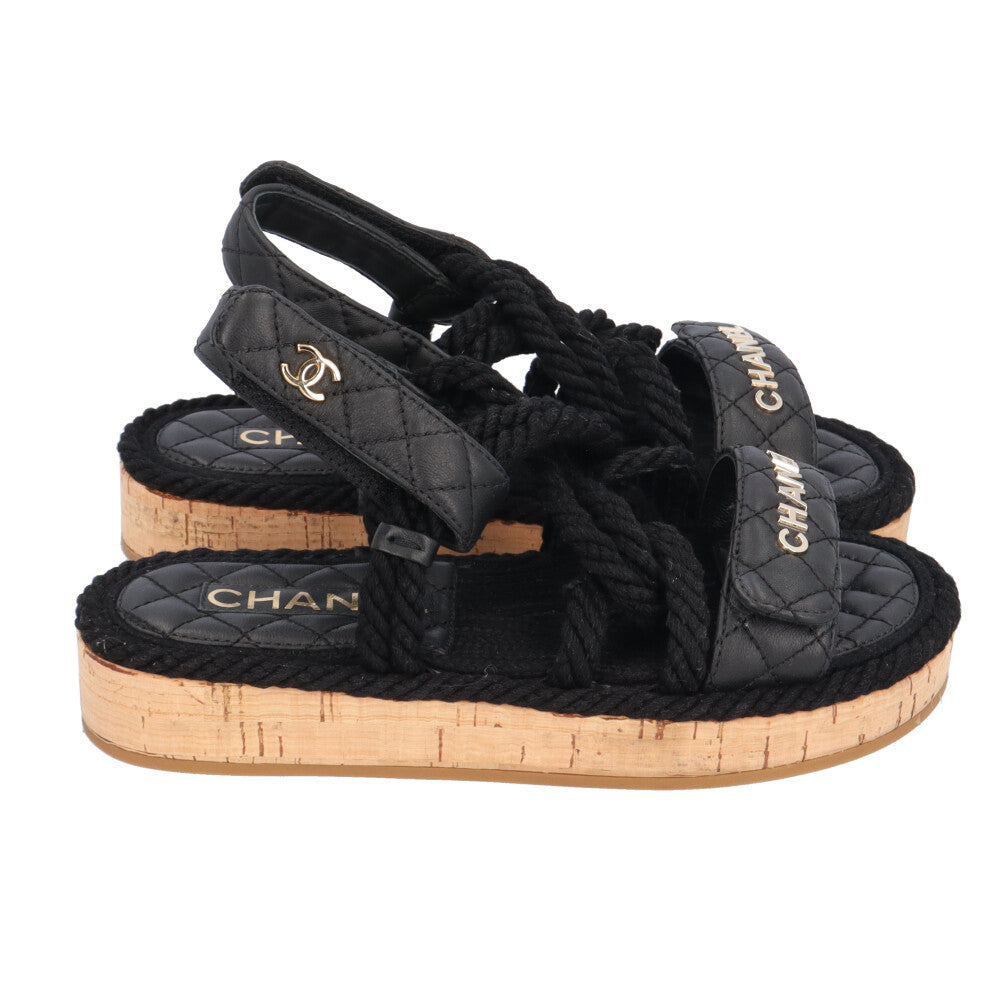 CHANEL シャネル フラットロープサンダル マトラッセ ココマーク
