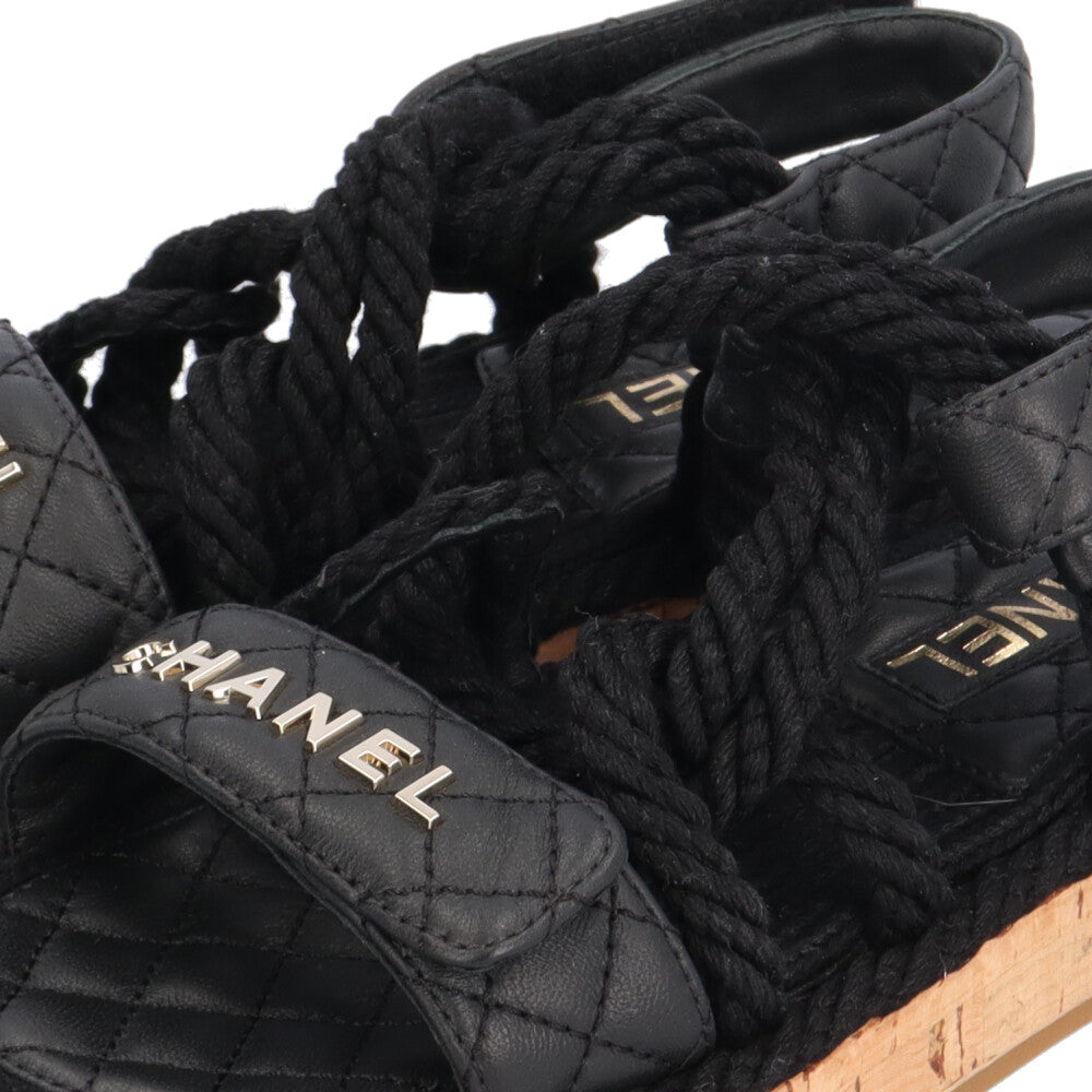 CHANEL シャネル フラットロープサンダル マトラッセ ココマーク