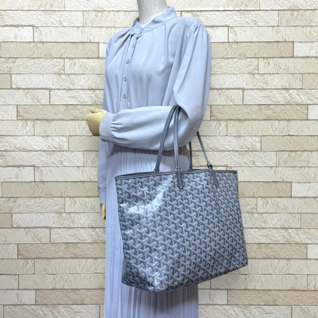 GOYARD ゴヤール サンルイpm グレー　極美品 ゴヤール GOYARD サンルイPM グレー ゴヤールディンキャンバス
