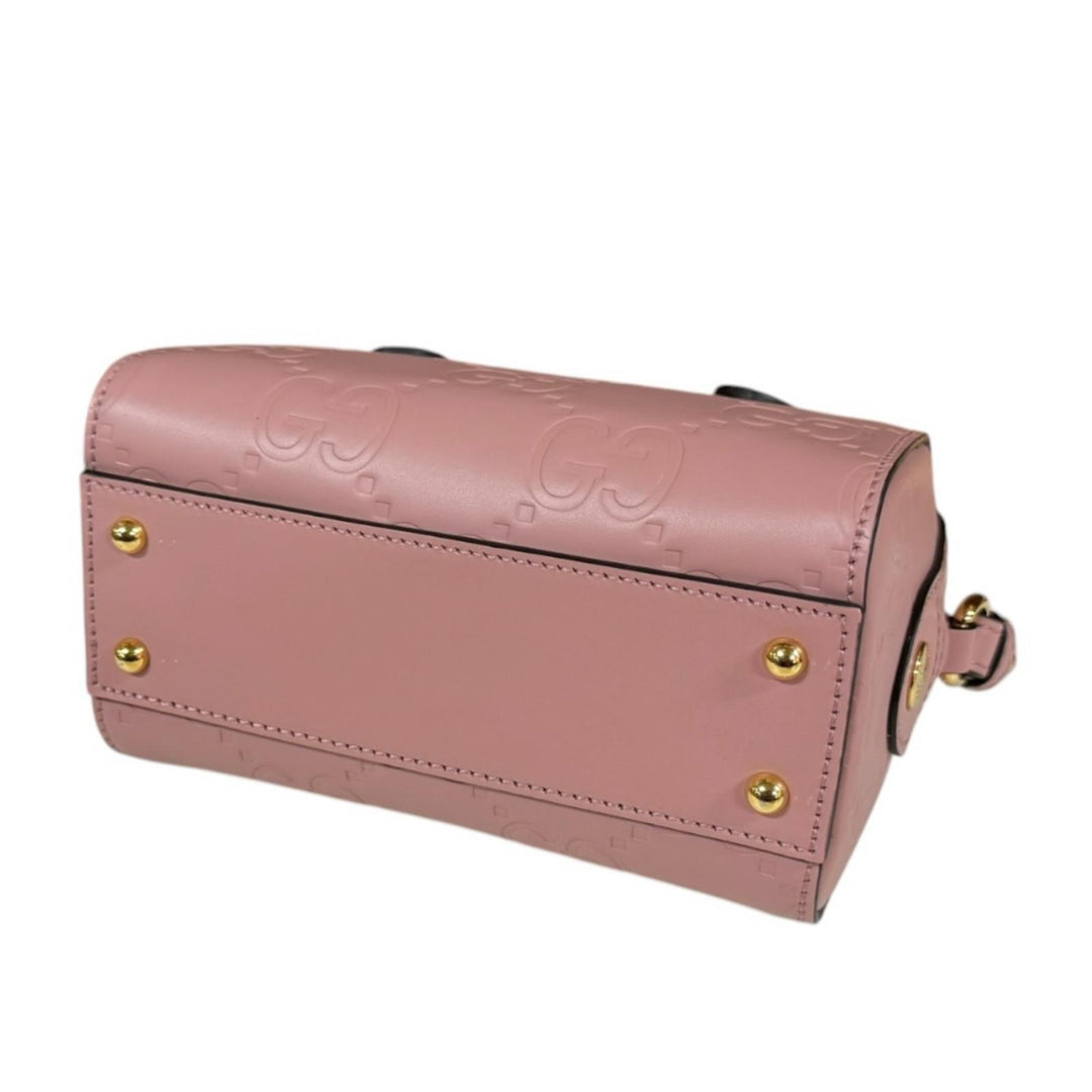 GUCCI グッチ GGスーパーミニバッグ ショルダーバッグ レザー ピンク