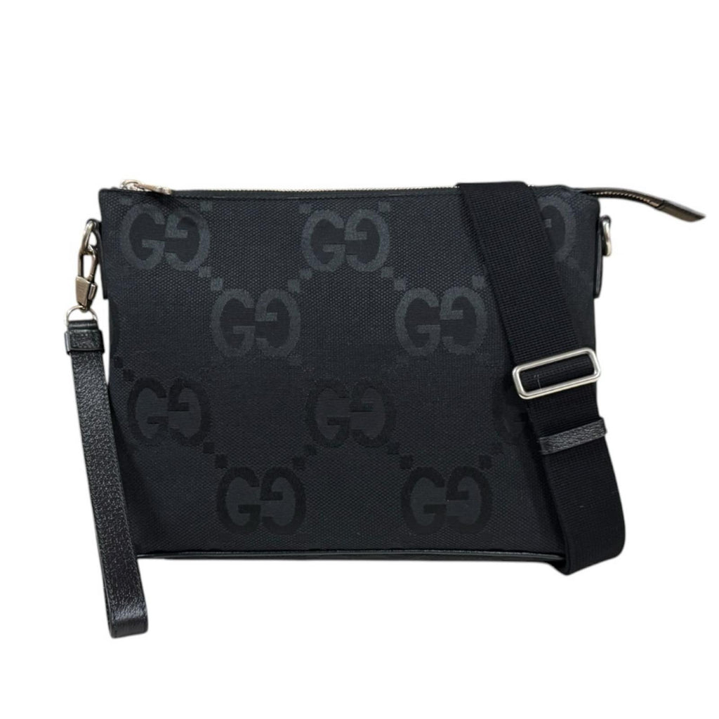 GUCCI Gucci Medium Messenger Bag Jumbo GG Shoulder Bag Black Men's GUCCI Gucci Medium Messenger Bag Jumbo GG Shoulder Bag Black Men's