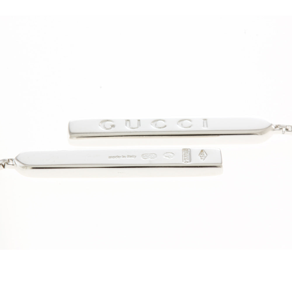 GUCCI 片耳用ラリアット チェーンピアス 750WG ホワイトゴールド グッチ GUCCI ラリアット ピアス 18金 K18ホワイトゴールド レディース