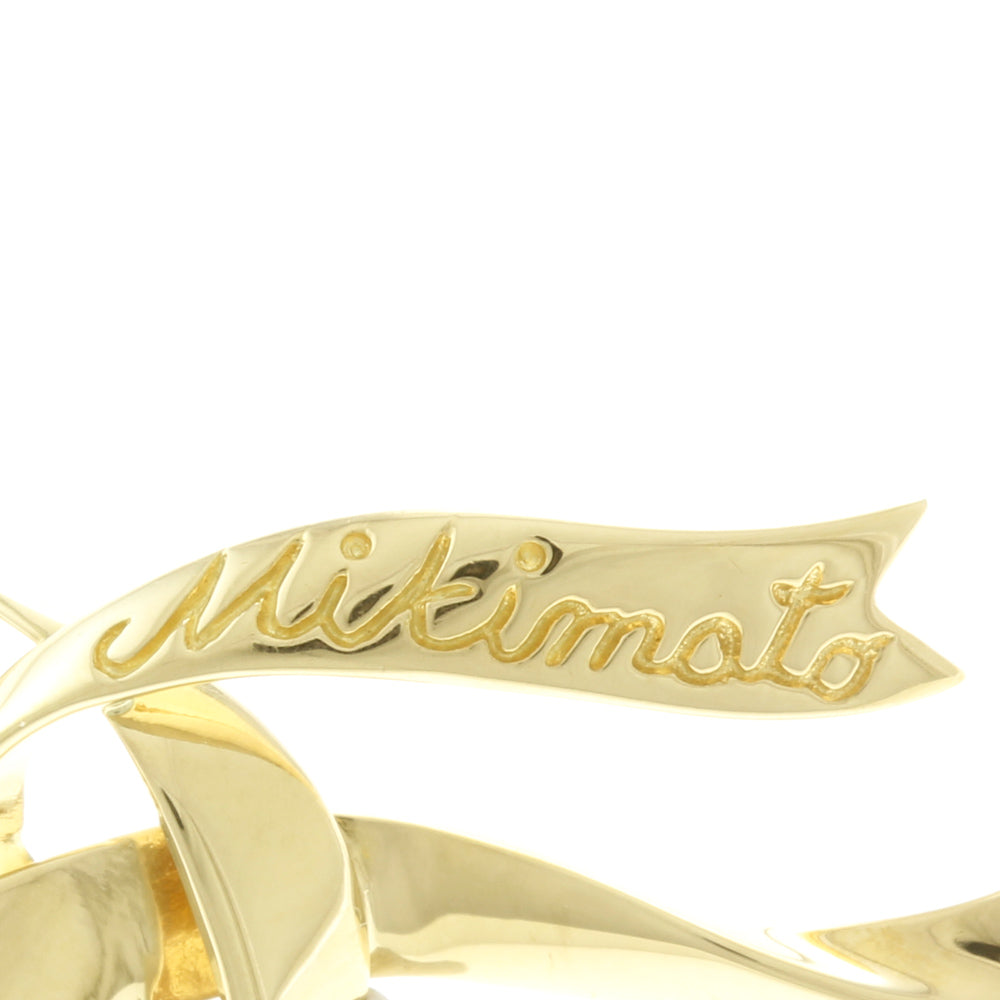 最終値下げミキモトK18 クロスリボンペンダントトップ