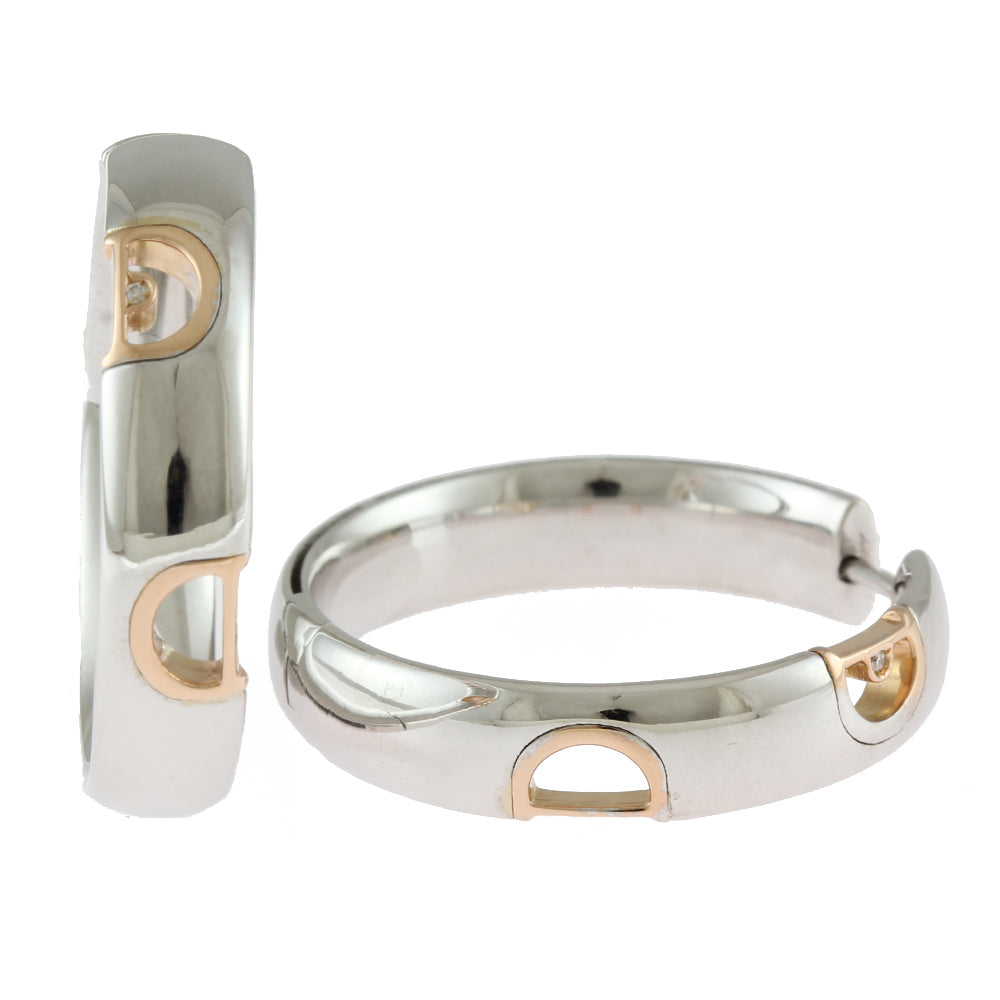 Damiani ダミアーニ Dアイコン 2カラー ピアス 18金 K18ホワイト