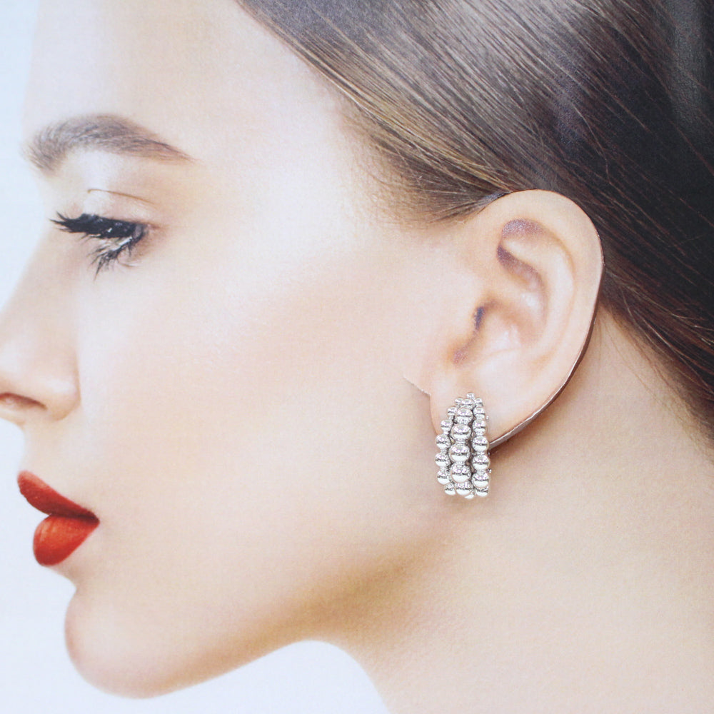 Boucheron ブシュロン グランドレザン ピアス 18金 K18ホワイト