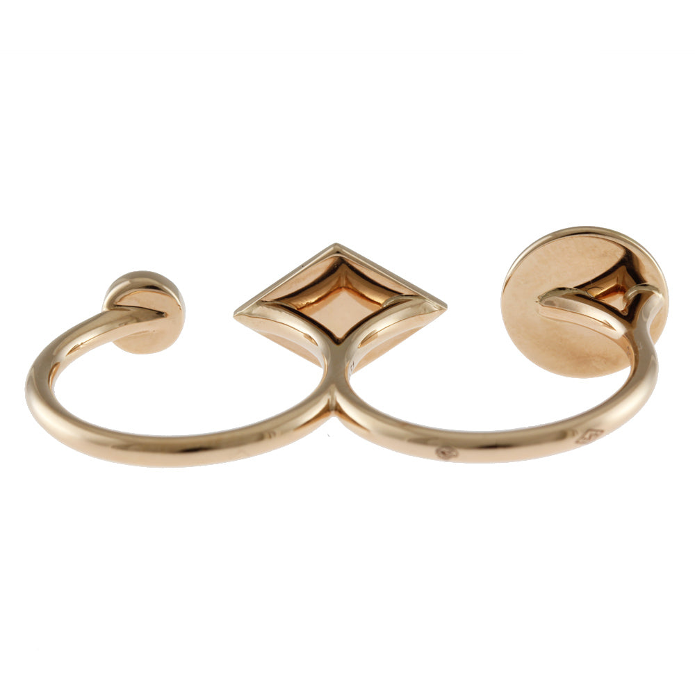 HERMES エルメス ガンバード ダブル リング 指輪 18金 K18ピンク