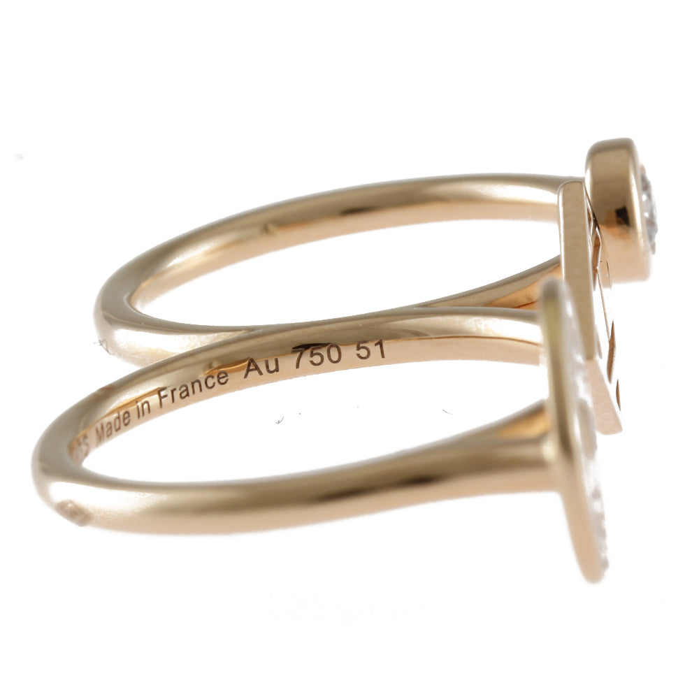 HERMES エルメス ガンバード ダブル リング 指輪 18金 K18ピンク