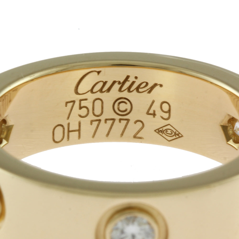 CARTIER カルティエ ラブ ハーフダイヤ リング 指輪 9号 18金 K18イエローゴールド ダイヤモンド レディース 中古 –  【公式】リサイクルキング オンラインショップ