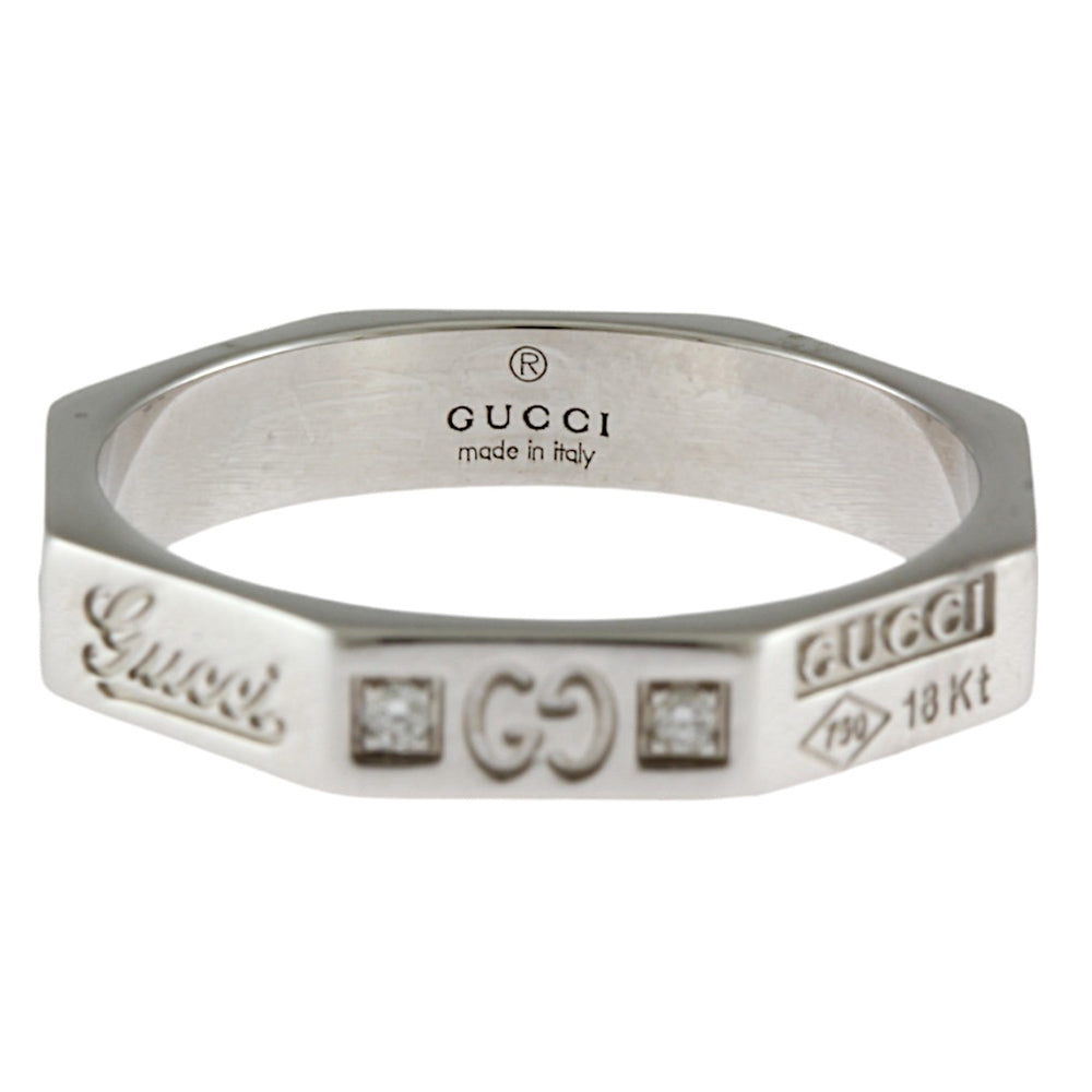 GUCCI グッチ オクタゴナル ダイヤモンド リング 指輪 12.5号 18金 K18ホワイトゴールド ダイヤモンド レディース 中古