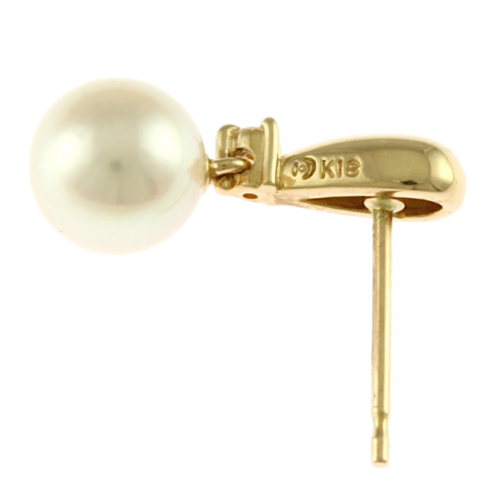 A091107)TASAKI K18 ピアス YG ダイヤ 18金 タサキ タサキ ピアス 18金