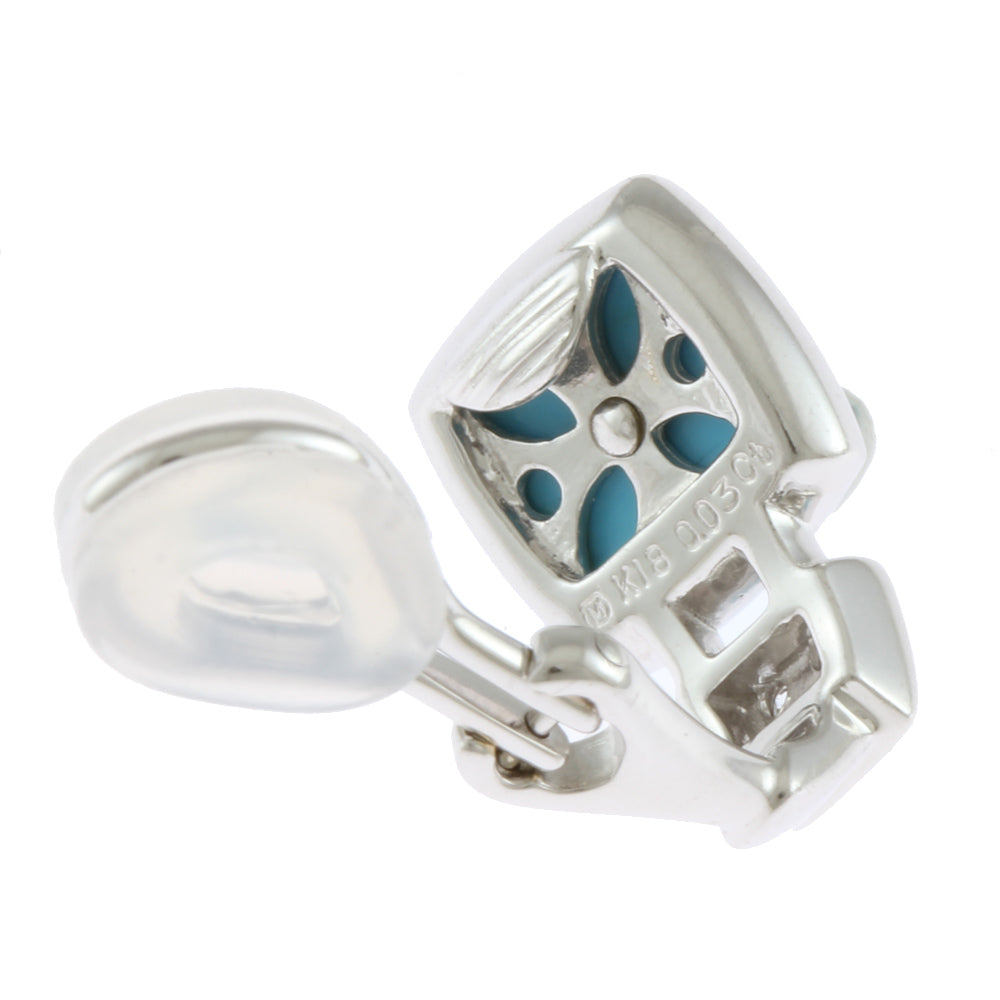 MIKIMOTO ミキモト イヤリング 18金 K18ホワイトゴールド トルコ石