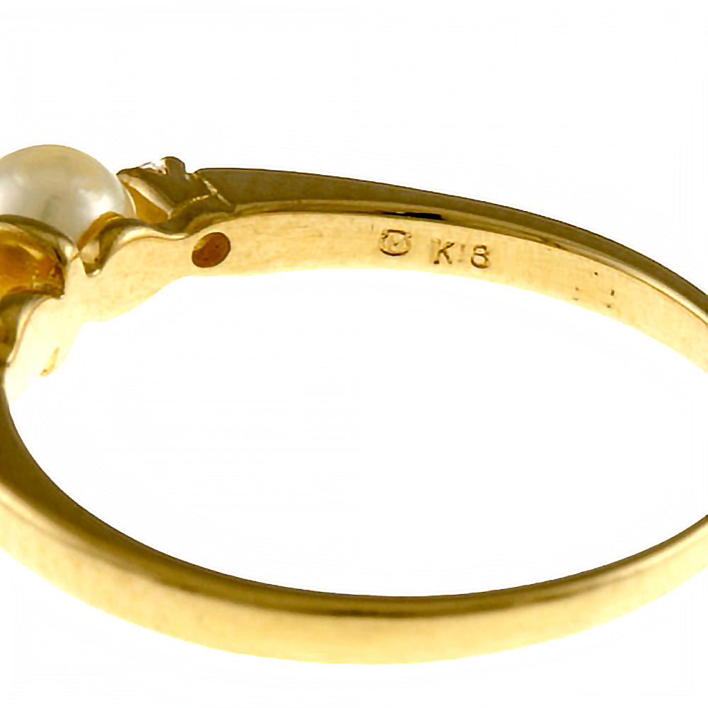 ミキモト リング 指輪 ミキモト 7.5号 18金 アコヤパール ダイヤモンド