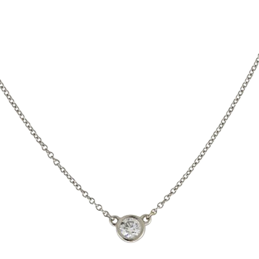 正規美品 ティファニー Tiffany&Co. バイザヤード ダイヤネックレス TIFFANY&Co. ティファニー バイザヤード 約0.17ct ネックレス Pt950