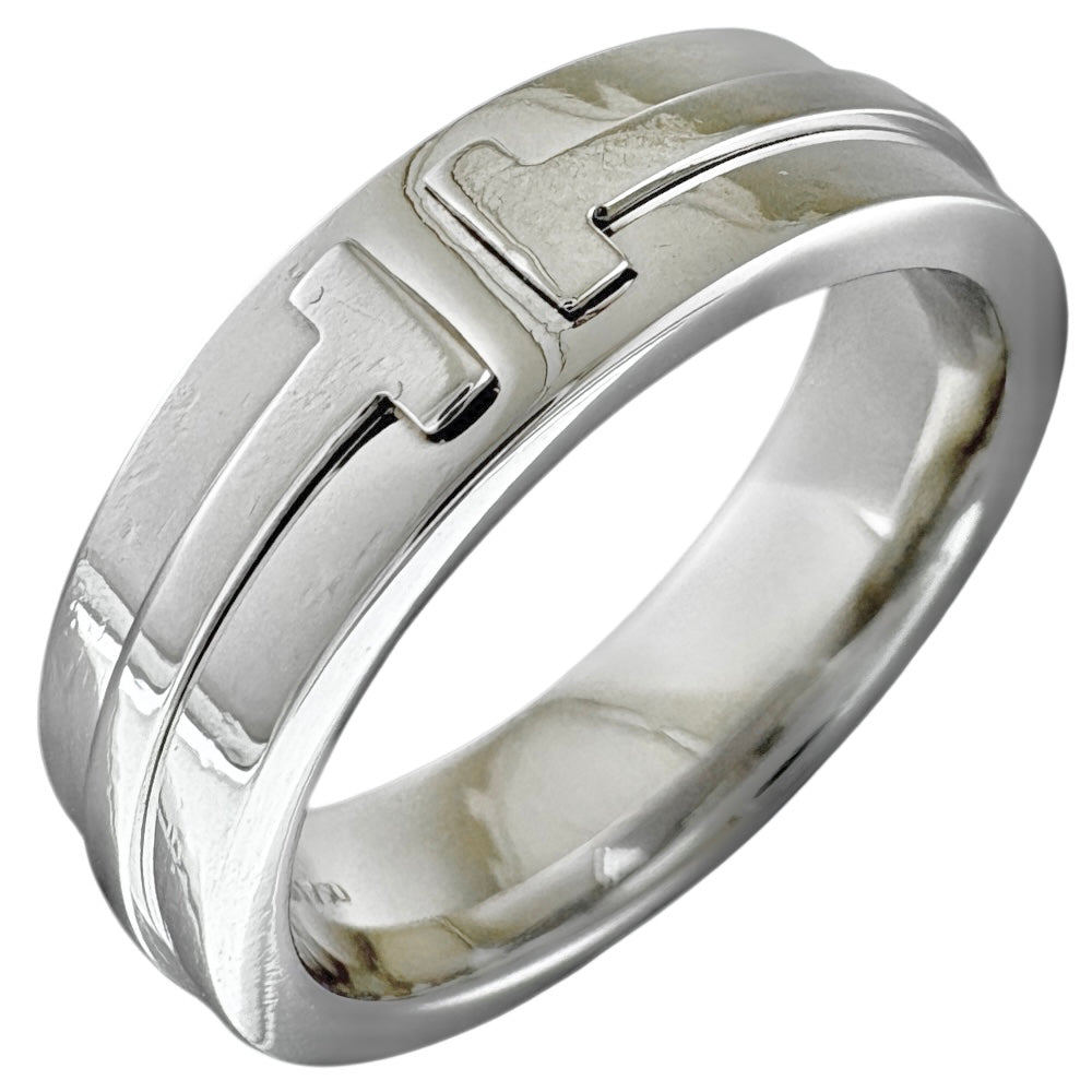 TIFFANY Tiffany T Narrow Ring Ring 18 Gold K18 White Gold Ladies Used
