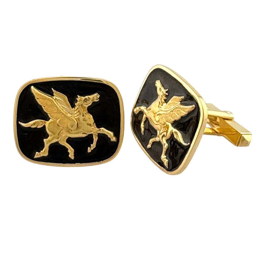 MIKIMOTO ミキモト カフス 18金 K18イエローゴールド エナメル メンズ