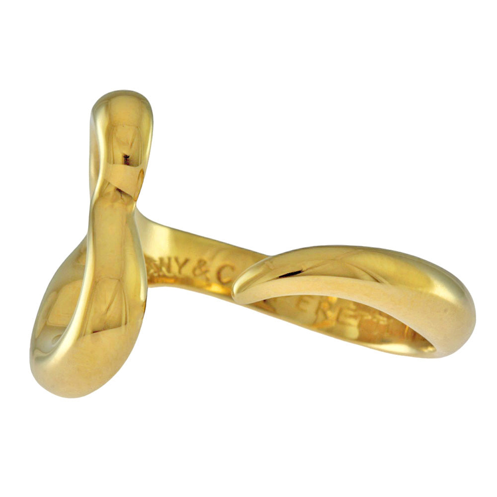 TIFFANY & CO. Tiffany Open Heart Ring Ring Ring 11 18 Gold K18