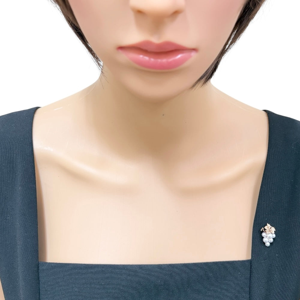 MIKIMOTO ミキモト ブローチ 18金 K18ピンクゴールド アコヤパール