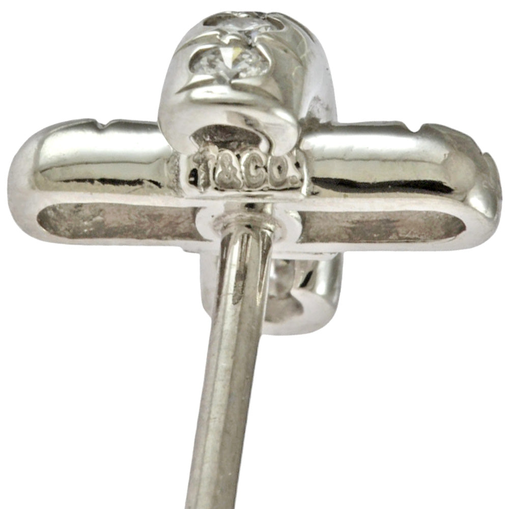 TIFFANY&Co. ティファニー クロスステッチ ダイヤモンド ピアス Pt950