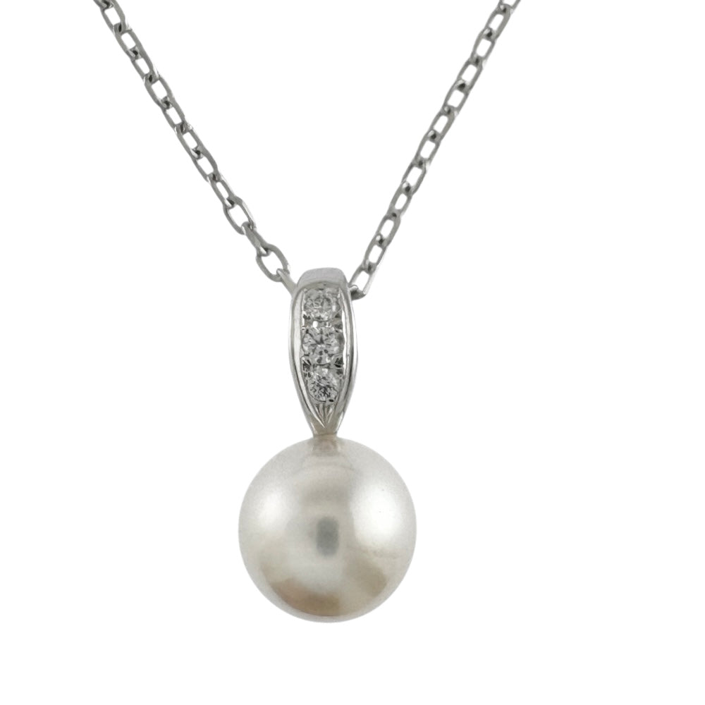 MIKIMOTO ミキモト ネックレス 18金 K18ホワイトゴールド アコヤパール レディース 中古