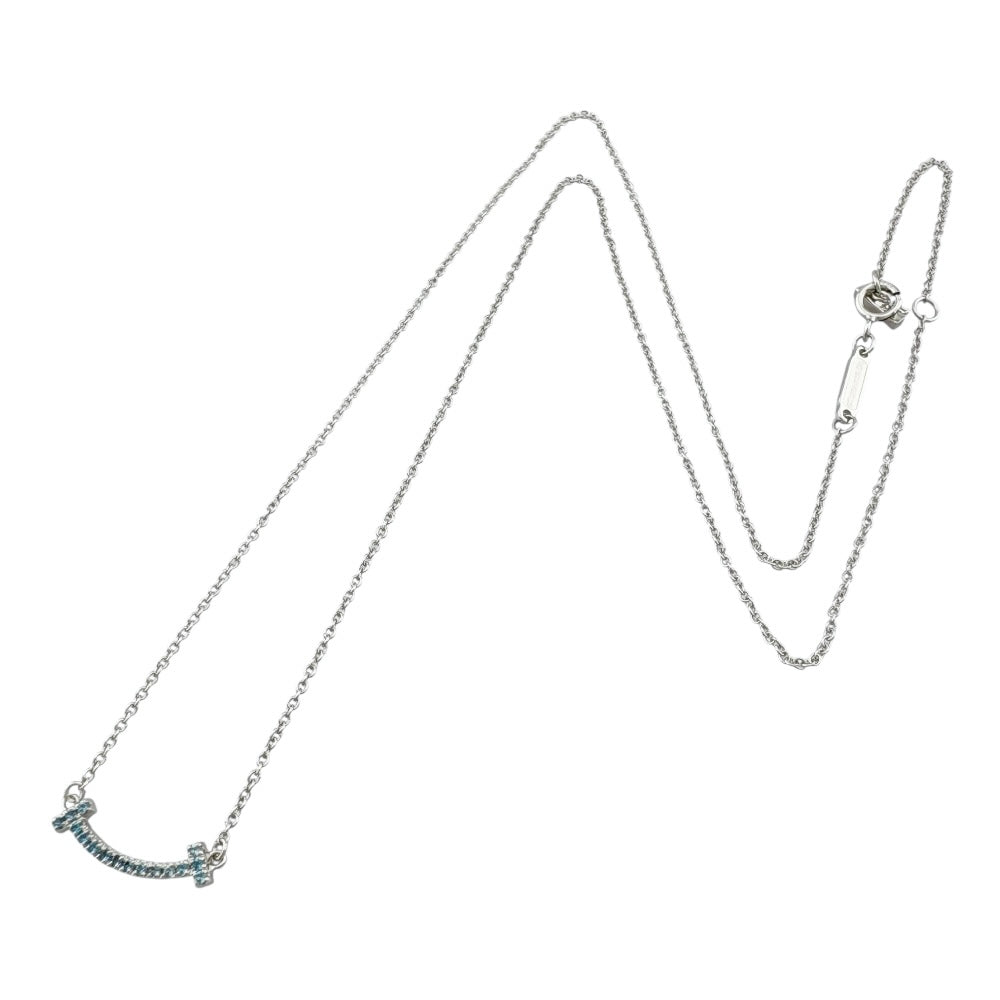 ティファニー　ブルートパーズTスマイルブレスレット　K18ホワイトゴールド Tiffany & Co. - ティファニー ブルートパーズTスマイルブレスレット