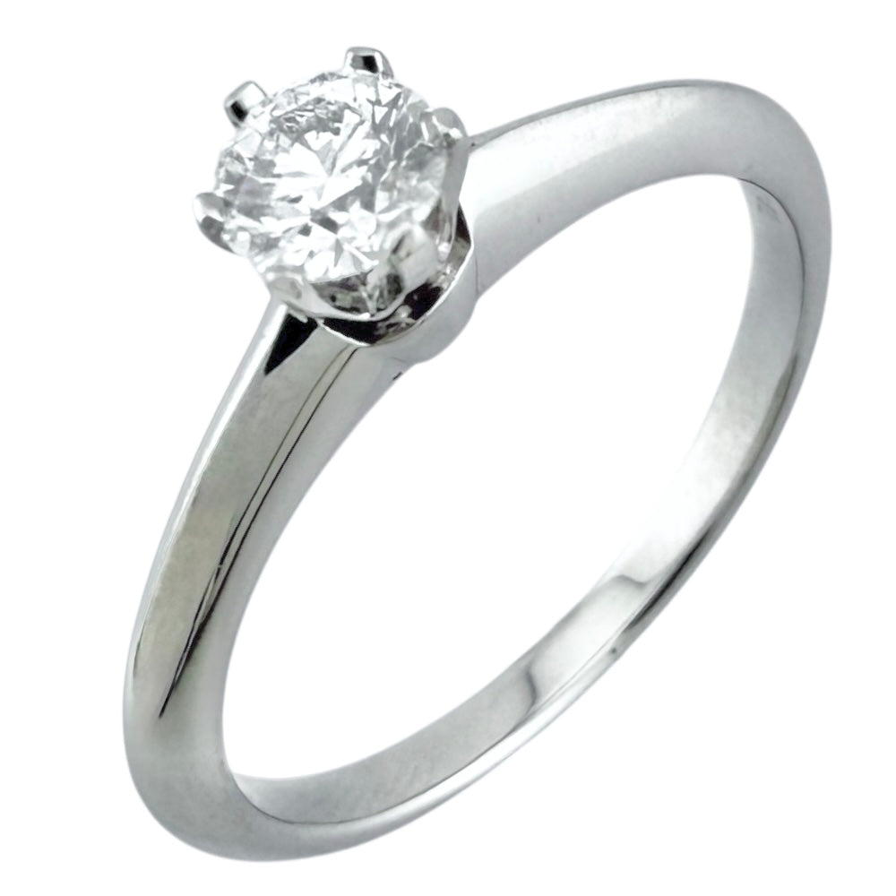 ティファニー K18YG Pt950 ダイヤ 0.20 ソリティアリング 11号