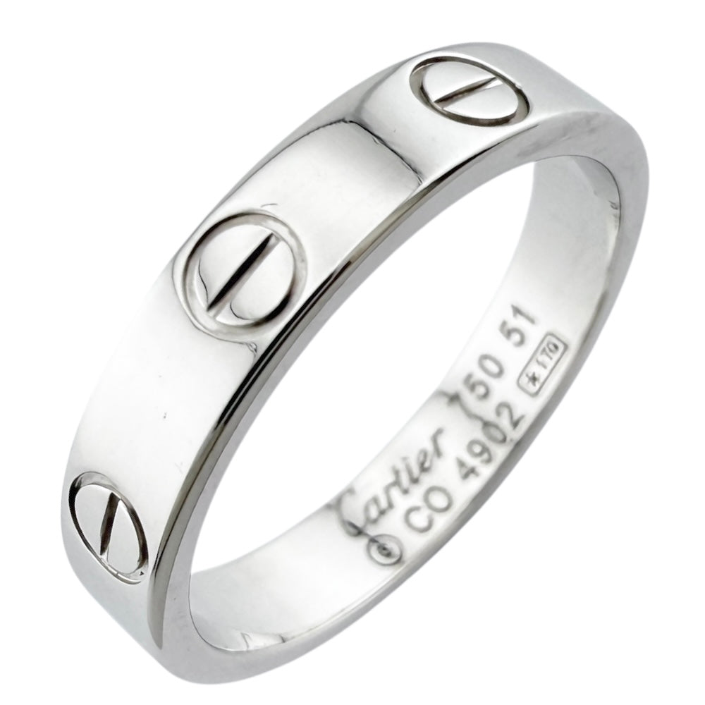CARTIER Cartier Mini Love Ring Size 11 18K K18 White Gold Women's
