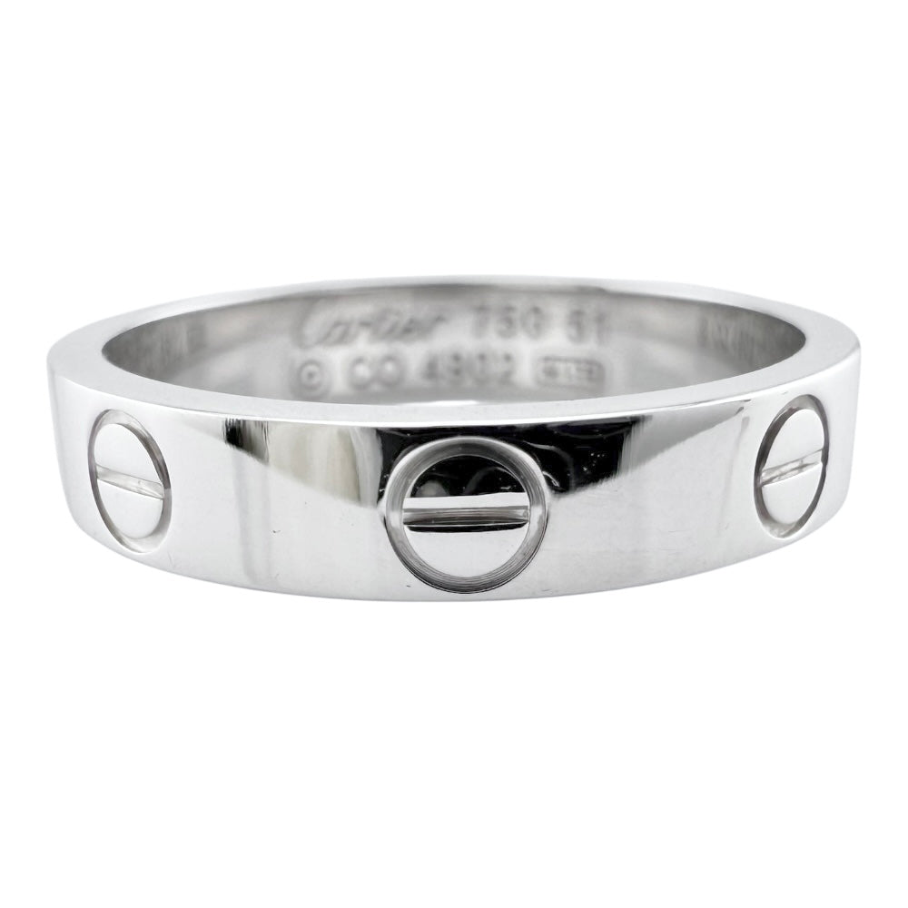Cartier シルバーリング サイズ11 CARTIER Cartier Mini Love Ring Size 11 18K K18 White Gold Women's