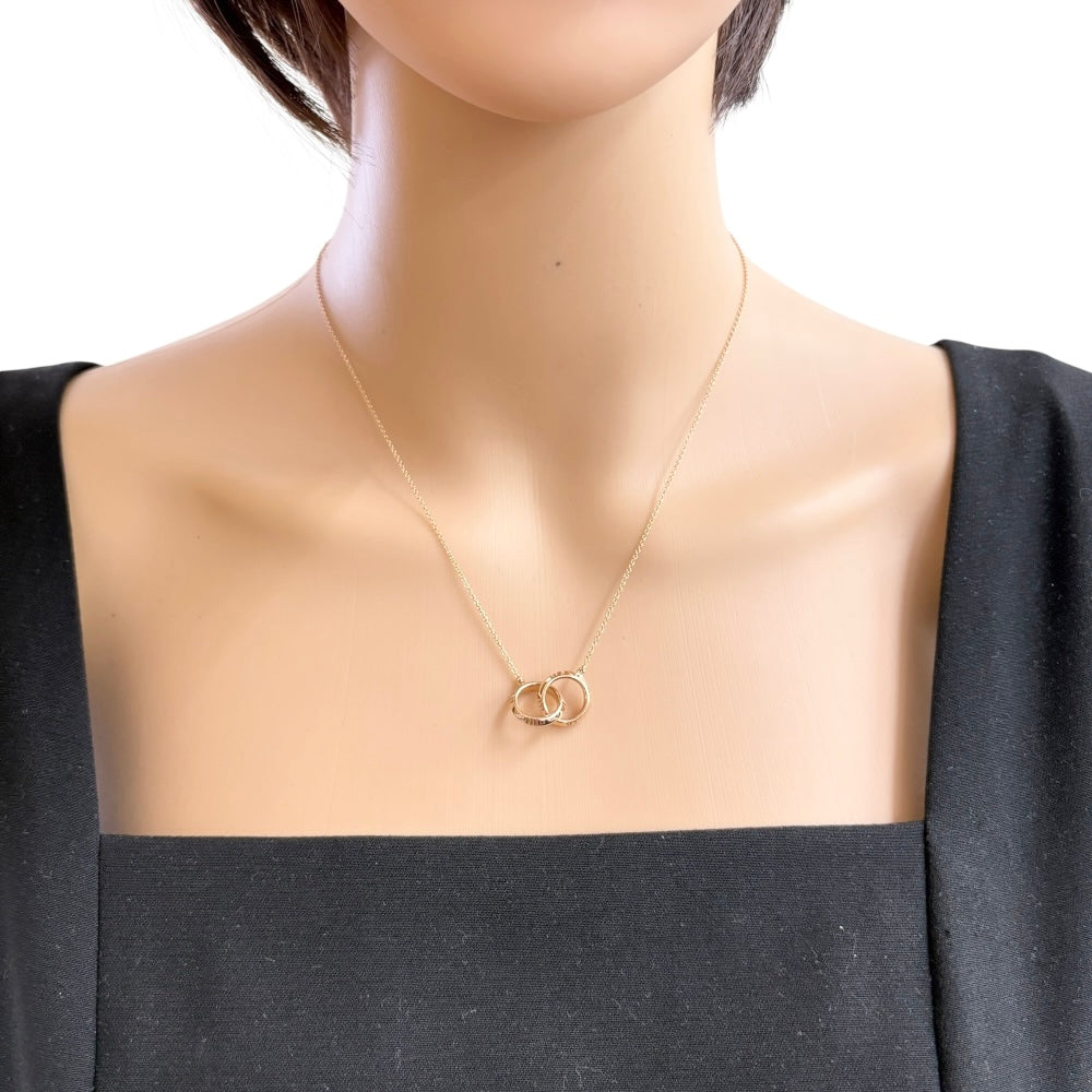 Tiffany Atlas X Closed Interlocking Necklace 18K K18 Pink Gold Women's Used