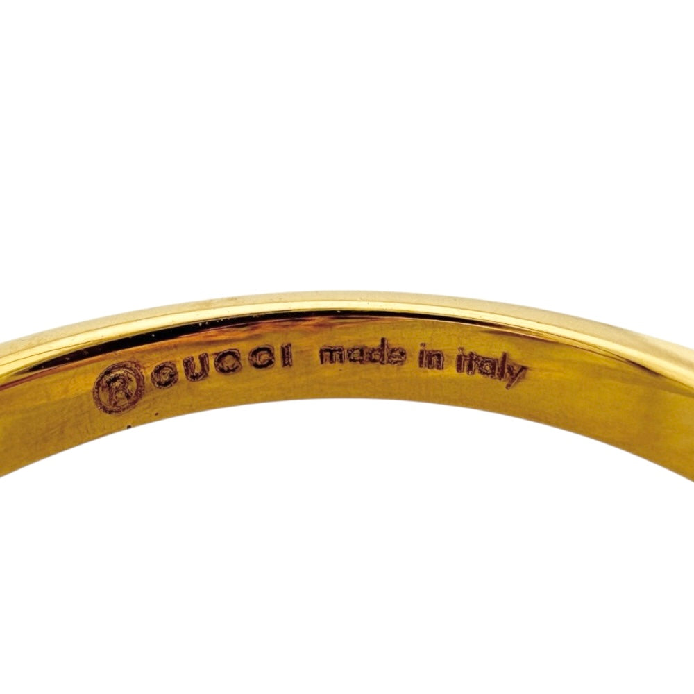 GUCCI GG Running Ring Size 7.5 18K K18 Yellow Gold Diamond Women's