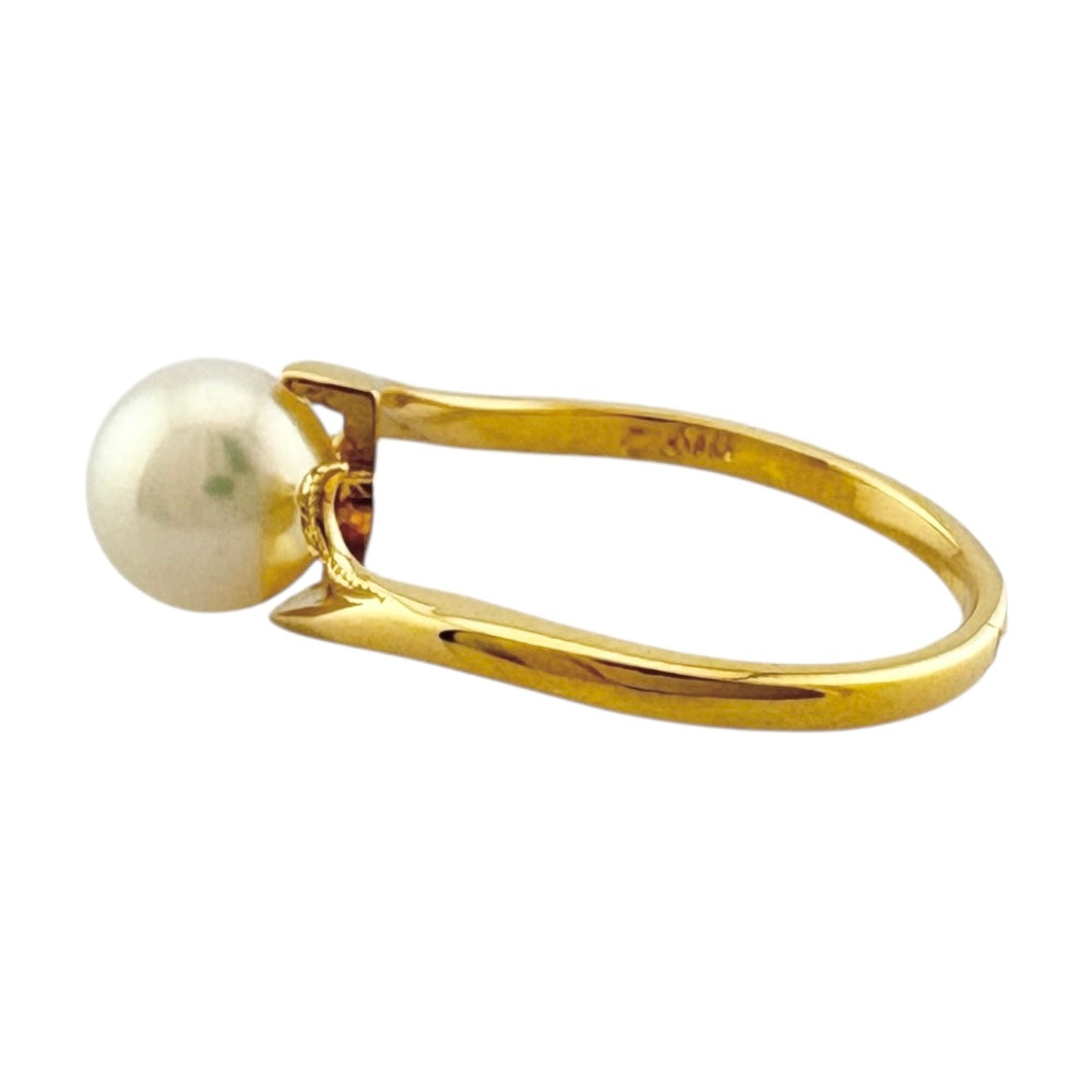 ミキモト K18 パール リング 定価12万 MIKIMOTO MIKIMOTO ミキモト 指輪 18金 パールリング ダイヤモンド ＃11.5