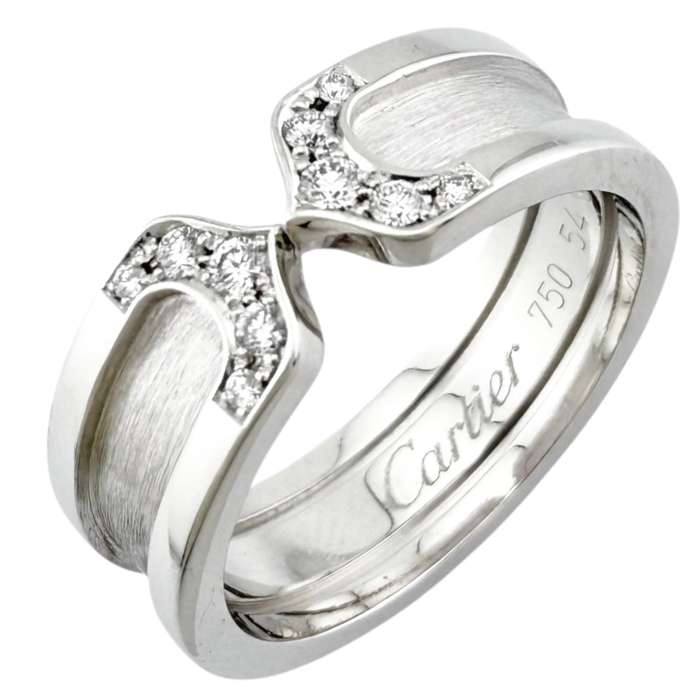 カルティエ リング 2C ダイヤモンド K18WG ホワイトゴールド 駅南やまご質店オンラインショップ / カルティエ C2リング SM 2C