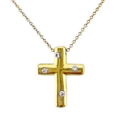 TIFFANY&Co. ティファニー ドッツクロス ネックレス 18金 K18イエロー