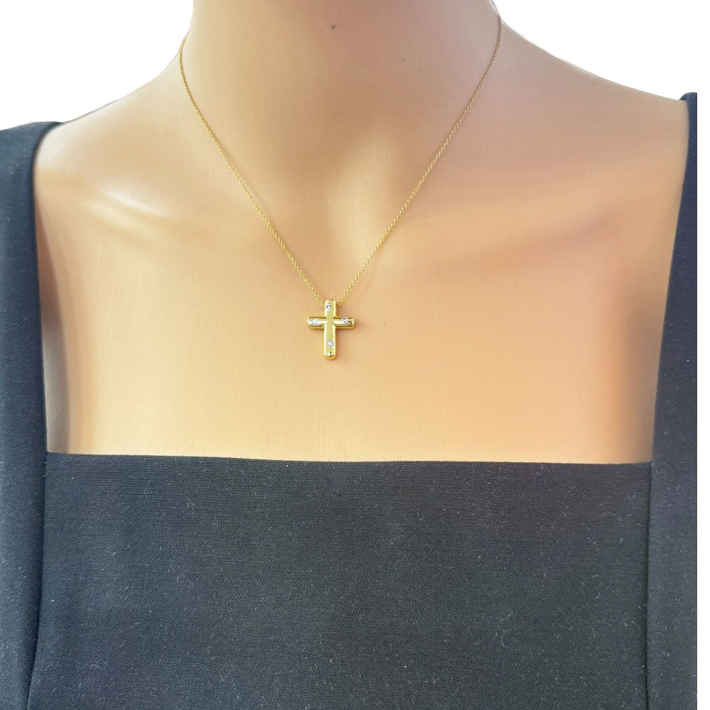 TIFFANY&Co. ティファニー ドッツクロス ネックレス 18金 K18イエロー