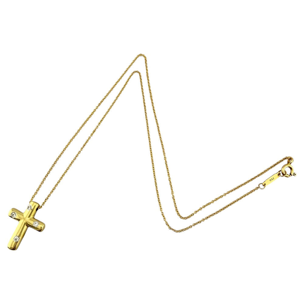 TIFFANY&Co. ティファニー ドッツクロス ネックレス 18金 K18イエロー