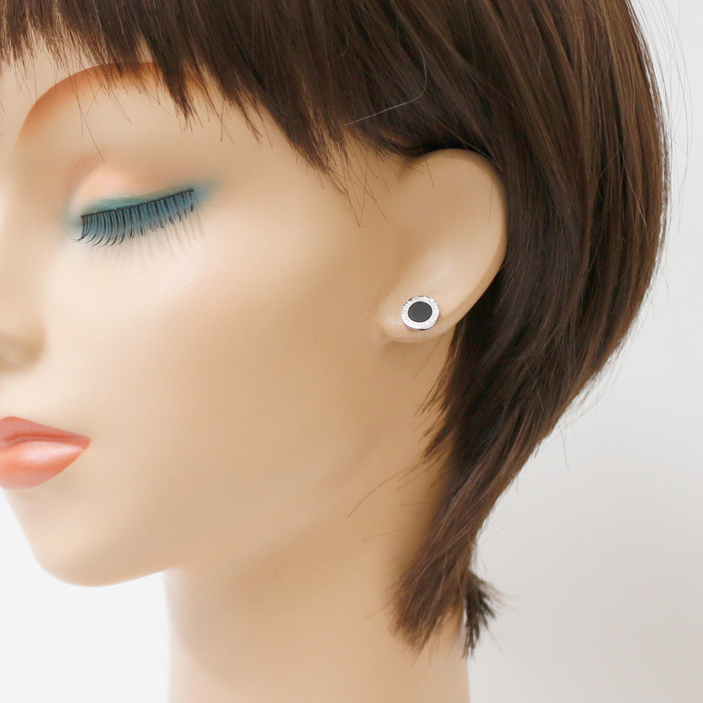 中古】 ブルガリ BVLGARI K18WG ピアス オニキス Wブルガリ 18金 K18